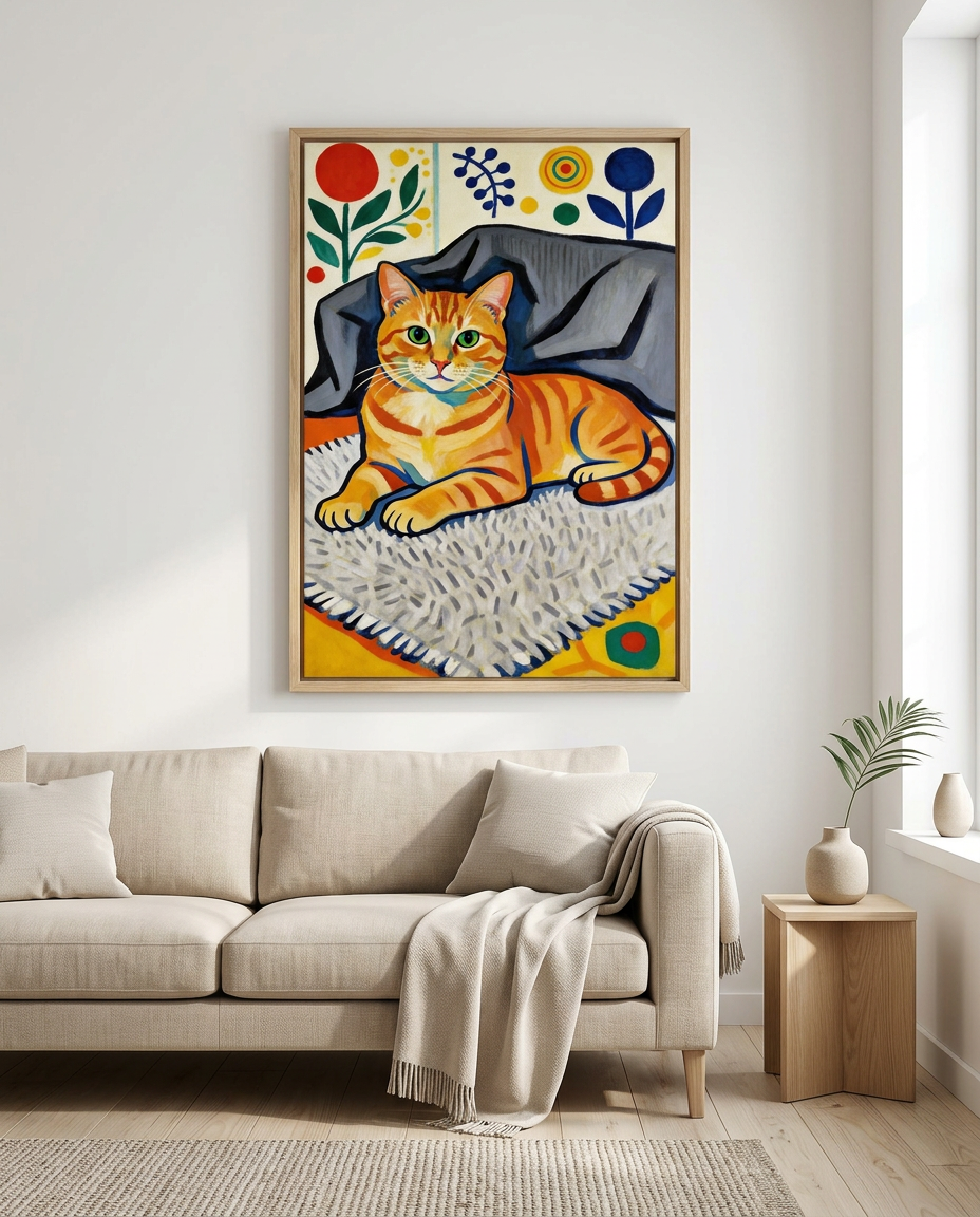Portrait von Mio an der Wand